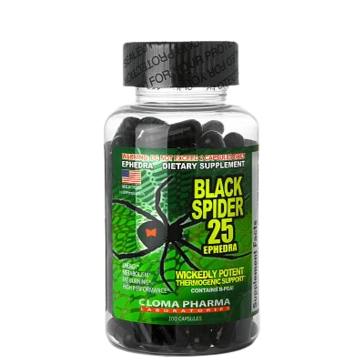 Cloma pharma, Black Spider, 100 Capsules, 100 Servings